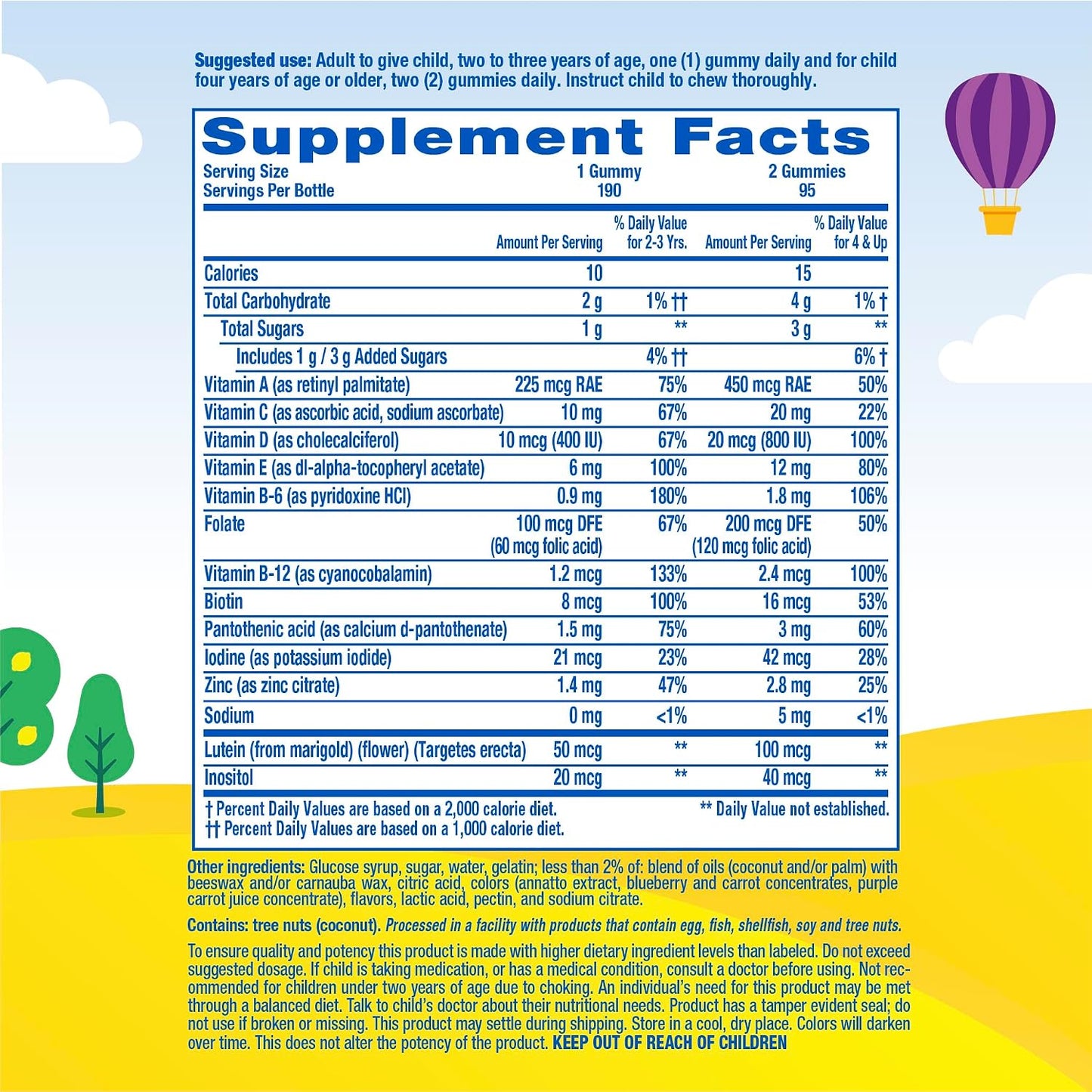 L'Il Critters Gummy Vites Kids Multivitamin | 190 Gummies with Vitamins A, B, C, D, E | Assorted Fruit Flavors | Gluten and Dairy Free Children'S Daily Supplement