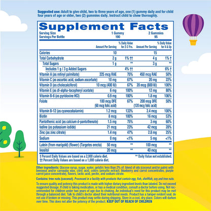 L'Il Critters Gummy Vites Kids Multivitamin | 190 Gummies with Vitamins A, B, C, D, E | Assorted Fruit Flavors | Gluten and Dairy Free Children'S Daily Supplement