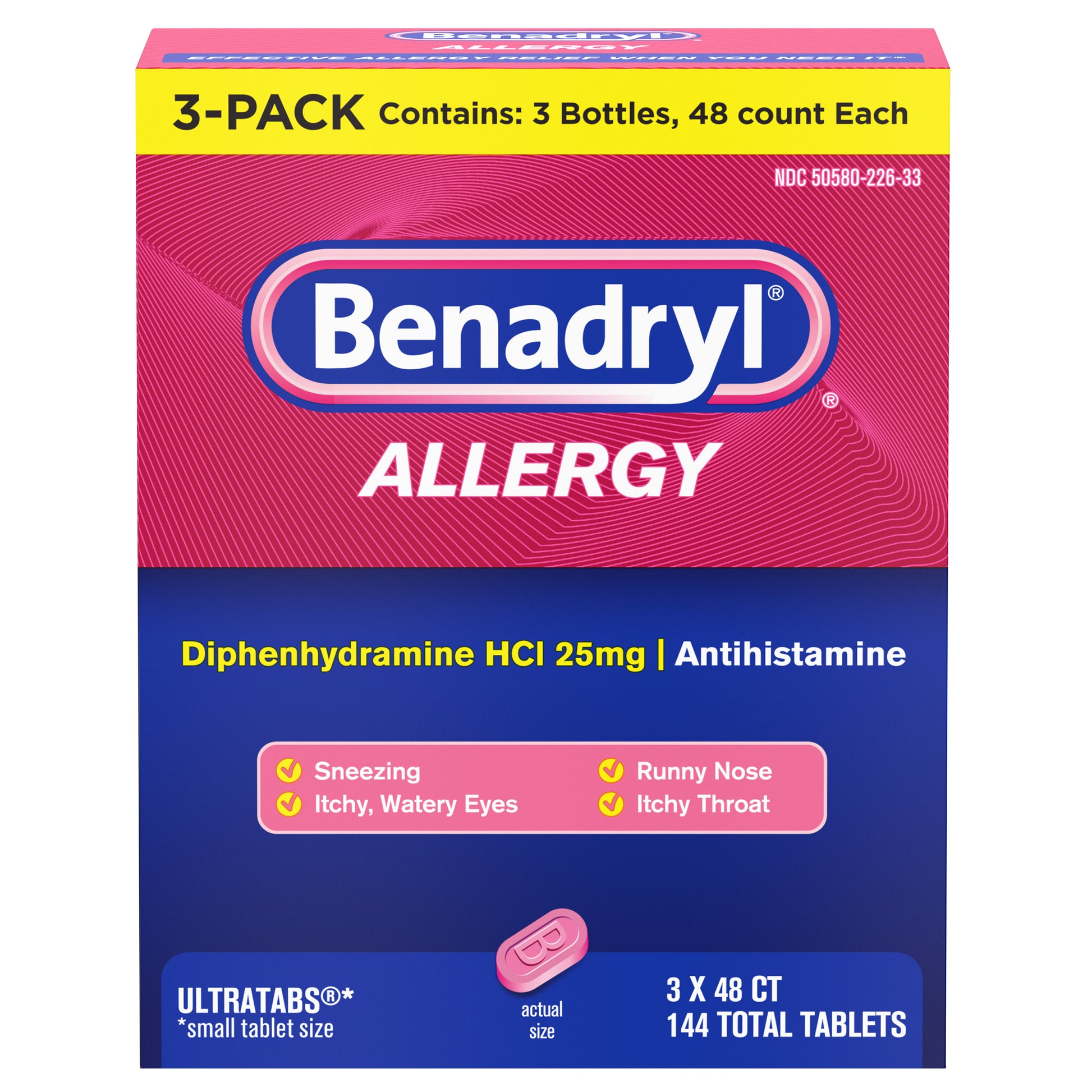 Benadryl Allergy Ultratab Tablets, 144 Tablets