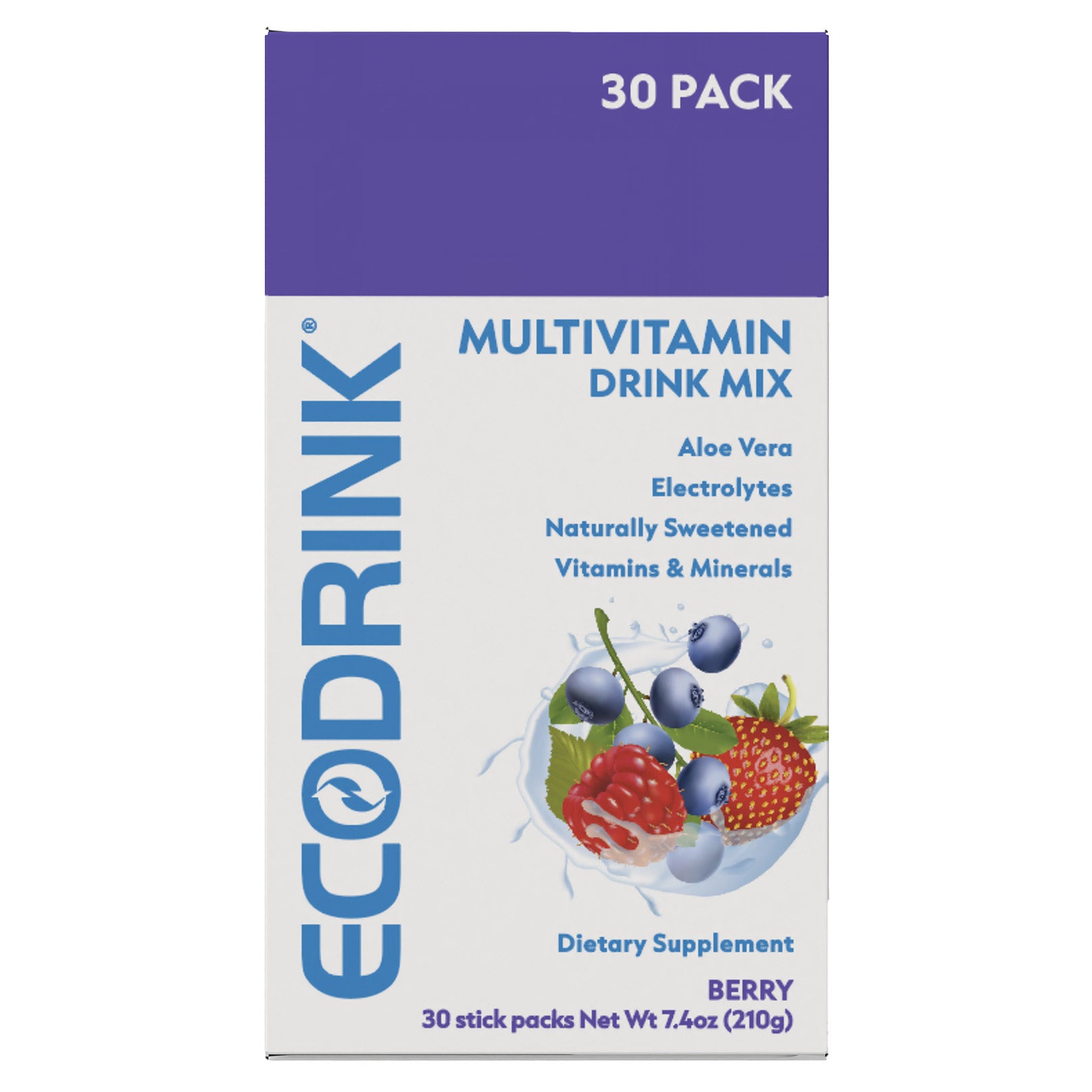 Ecodrink Complete Multivitamin Drink Mix, 30 Packets