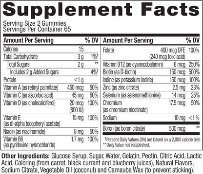 OLLY Women'S Daily Multivitamin Gummy, Vitamins A, D, C, E, Biotin, Folic Acid, Adult Chewable Vitamin, Berry Flavor, 65 Day Supply - 130 Count