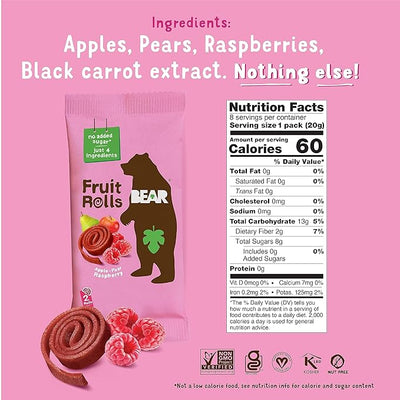 Bear Yoyo Fruit Roll Raspberry Multipack, 3.5 Oz