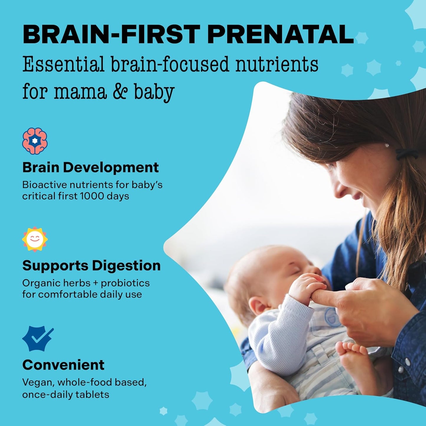 Mama Bird - Prenatal Multi+ (30 Servings) Prenatal Vitamins for Women - 30+ Essential Nutrients, Baby Brain Health - L-Methylfolate & Probiotics, Methylated Multivitamin - Vegan, Gluten Free, Non GMO
