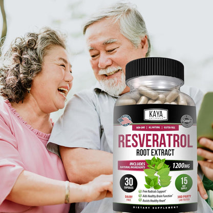 Naturals - Resveratrol Capsules - anti Aging Supplement - Antioxidants with Brain Support - Maximum Benefits - 30 Veggies Capsules