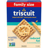 Triscuit Reduced Fat Whole Grain Wheat Crackers, Vegan Crackers, Family Size, 11.5 Oz