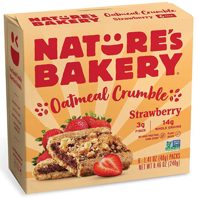 Nature'S Bakery Oatmeal Crumble Strawberry Bars, 1.41 Oz, 6 Ct