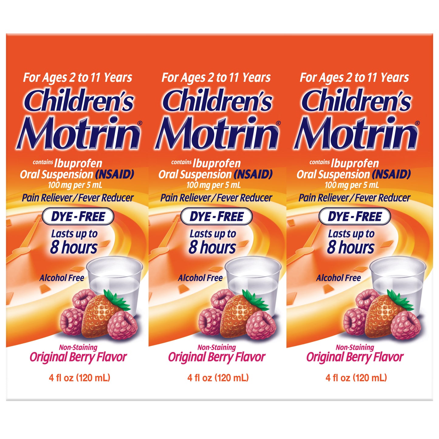 Children'S Motrin Dye-Free Berry Flavor Suspension, Fever Reducer & Pain Relief, 12 Fluid Ounces