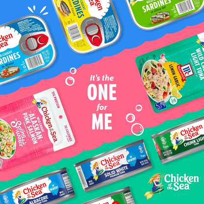 Chicken of the Sea Wild Caught Chunk Light Tuna, 25% Less sodium 5 Oz Case of 24