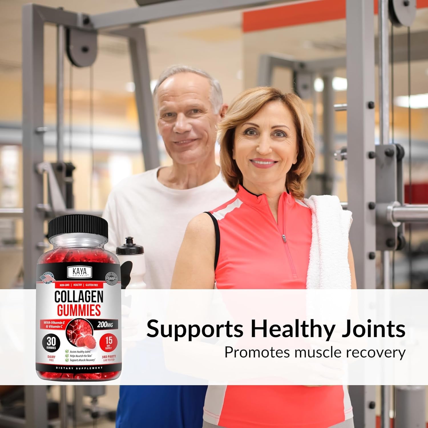 Naturals Collagen Gummies for Men & Women Supplement | Nature Made Gummies - 1000Mg of Hydrolyzed Collagen, Vitamin C, Selenium & Biotin, Strawberry Flavor - 30 Count