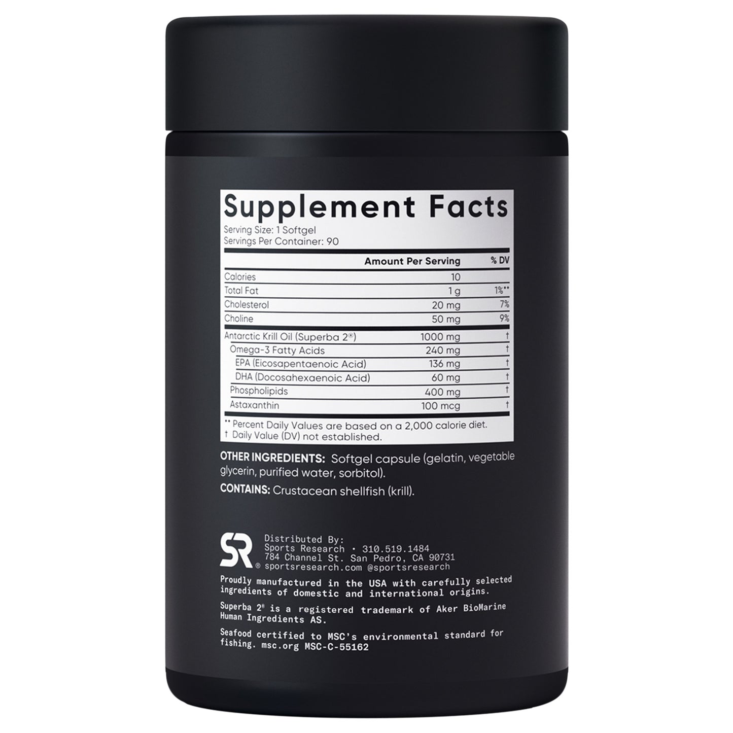 Sports Research Omega-3 Krill Oil Superba2 1000Mg, 90Ct Softgels