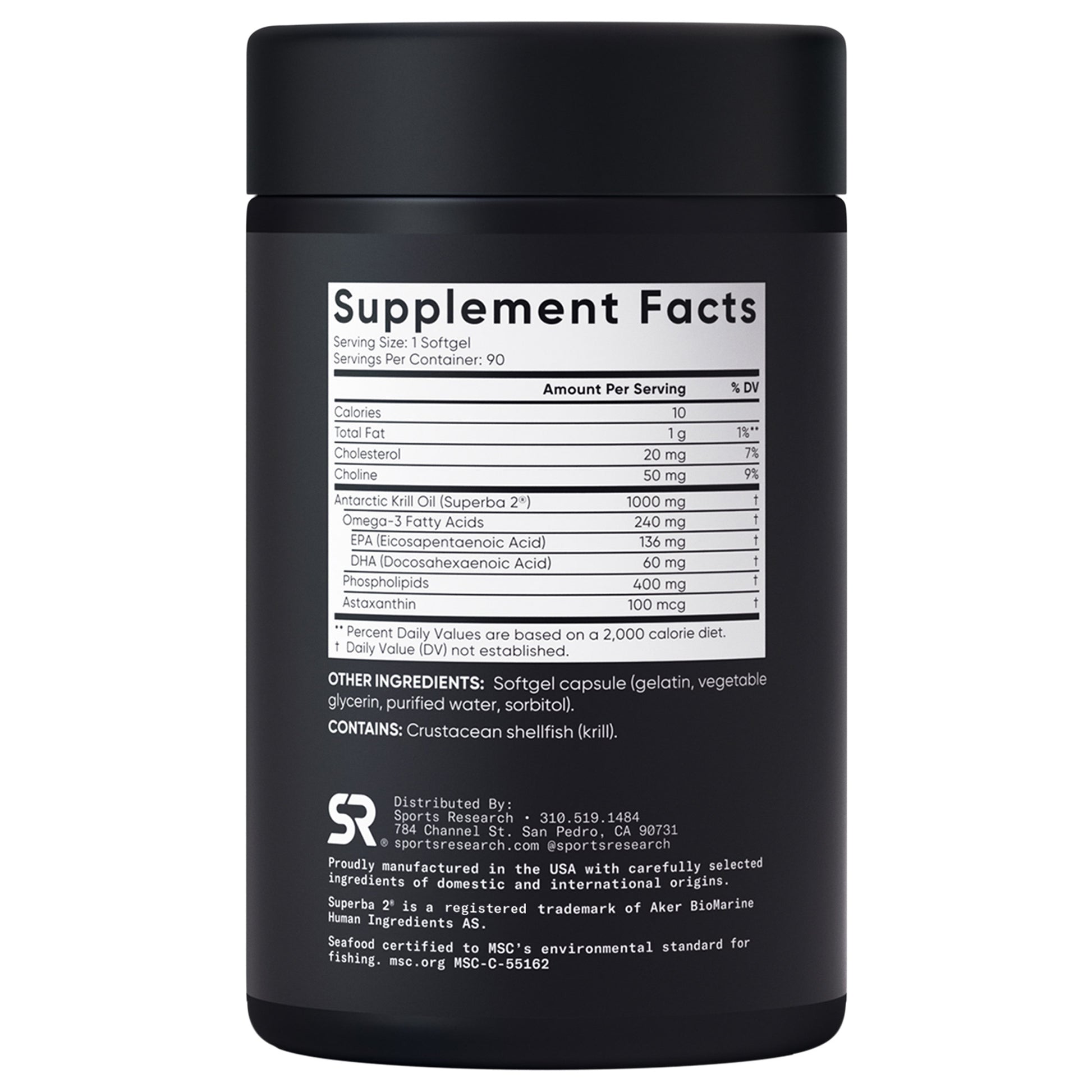 Sports Research Omega-3 Krill Oil Superba2 1000Mg, 90Ct Softgels