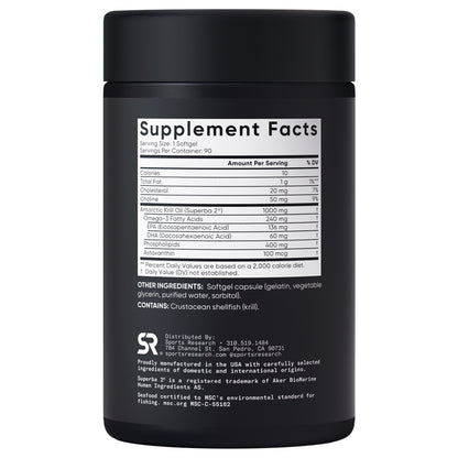 Sports Research Omega-3 Krill Oil Superba2 1000Mg, 90Ct Softgels