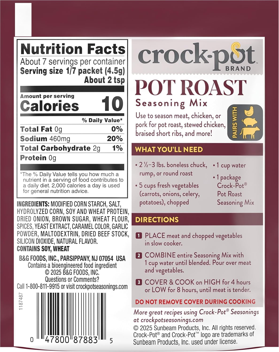 Crock-Pot Pot Roast Seasoning Mix, 1.25 Ounce Case of 12