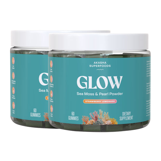 Akasha Superfoods GLOW Sea Moss & Pearl Powder, 2-Pack