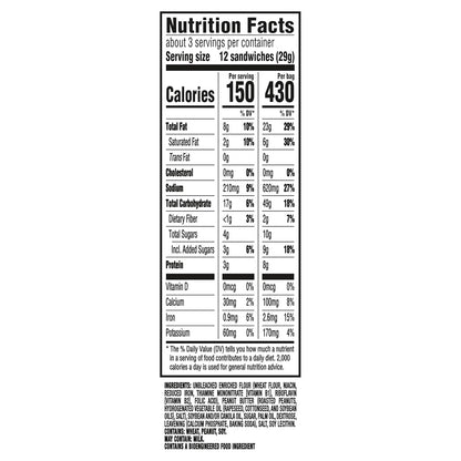 RITZ Bits Peanut Butter Sandwich Crackers, 3 Oz Bags Case of 12