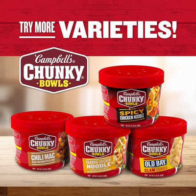 Campbell'S Chunky Soup, Beef Soup with Country Vegetables, 15.25 Oz Microwavable Bowl