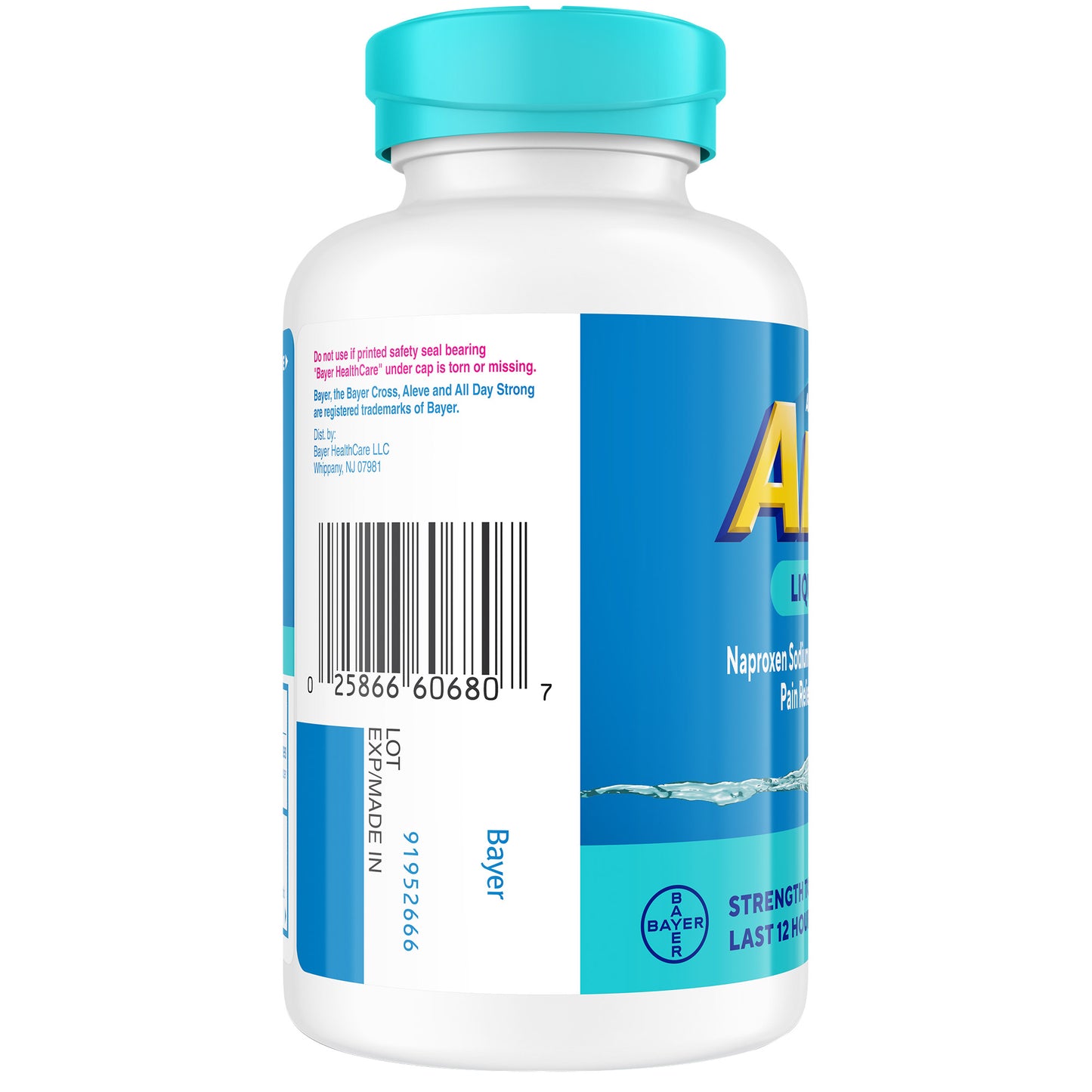 Aleve Naproxen Sodium 220 Mg. Pain Reliever/Fever Reducer, 180 Liquid Gels