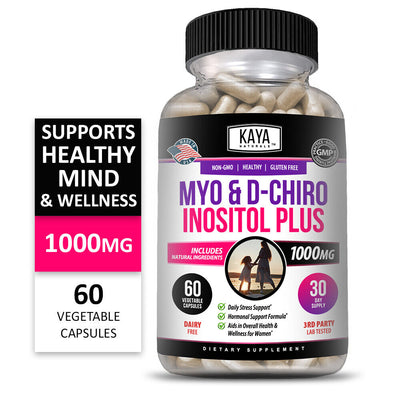 (2 Pack) Myo & D-Chiro Inositol plus 60Ct, Women Hormone Support, Manage Stress