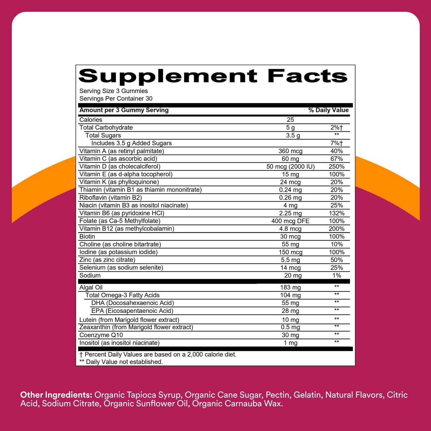 Smartypants Multivitamin Gummy for Women 50 and over - Improved Formula: Omega 3 (DHA/EPA), Methylfolate, Coq10, Vitamin D3, C, Vitamin B12, B6, A, K, Biotin, Gluten Free, 90 Count (30 Day Supply)