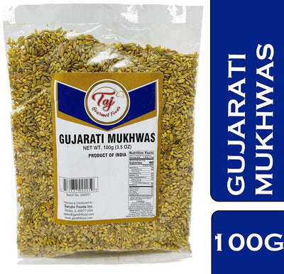TAJ Premium Indian Gujarati Mukhwas (Mouth Freshener, Digestive Snack), (3.5 Ounce)
