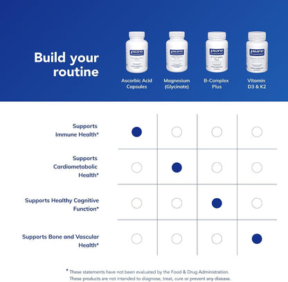 Pure Encapsulations Ascorbic Acid Capsules - 1,000 Mg Vitamin C - Antioxidant & Immune Support* - High- Vitamin C - Vegan & Non-Gmo - 90 Capsules