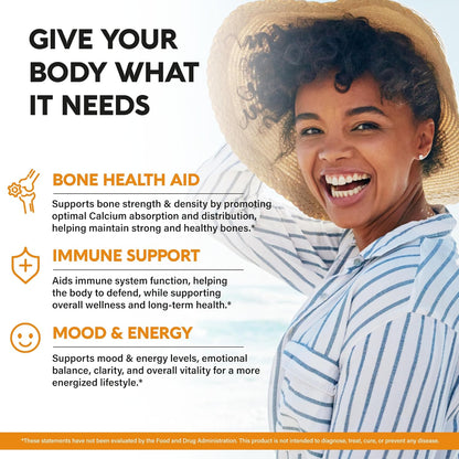 Vitamin D3 K2 - Vitamin D3 10000 Iu & K2 as MK-7 120 Mcg - Immune & Mood Support, for Bone & Teeth Health - with Magnesium, Zinc & Vitamin C & B12 - Highly Bioavailable - Made in USA, 120 Capsules