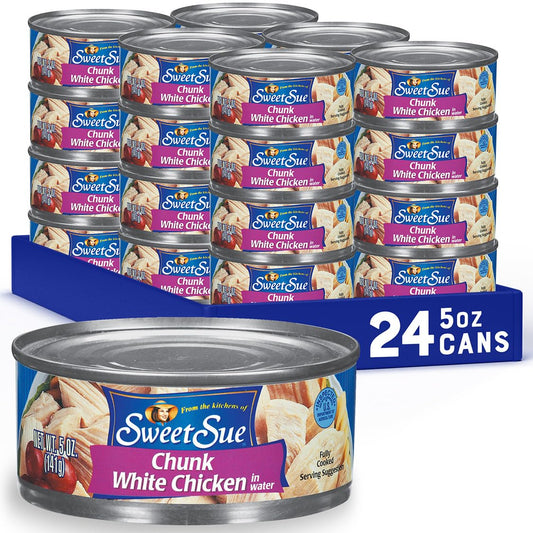 Sweet Sue Canned Chicken Breast with Rib Meat in Water 5 Oz Case of 24
