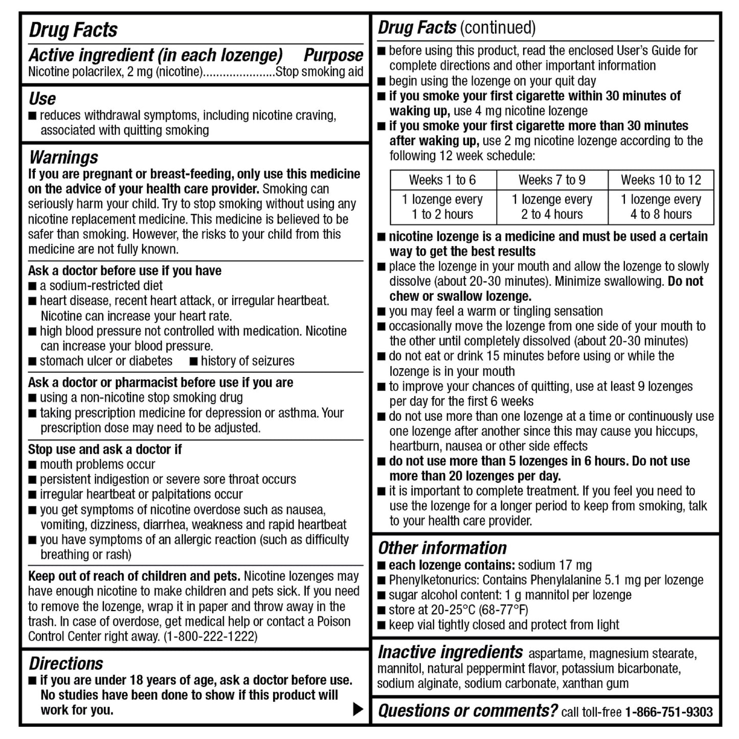 Kirkland Signature Quit, 2Mg or 4Mg, Mint Lozenges, 270 Pieces
