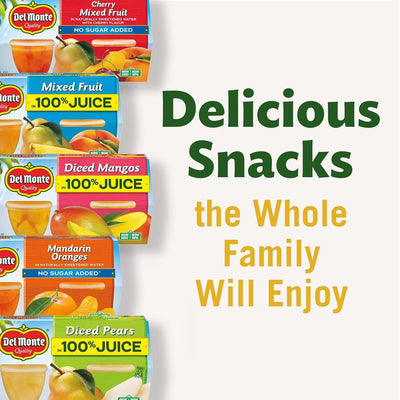 Del Monte Diced Peaches in Juice, 4 Oz, 4 Ct