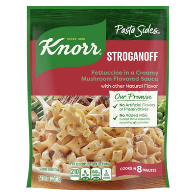 Knorr Stroganoff Fettuccine No Artificial Flavors Stroganoff Fettuccine Pasta Cooks in 7 Minutes, 4 Oz Regular Packing May Vary