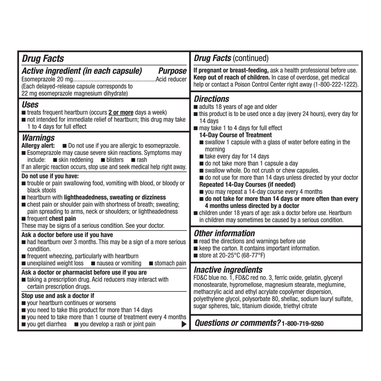 Kirkland Signature Esomeprazole 20 Mg., 42 Capsules