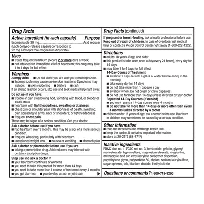 Kirkland Signature Esomeprazole 20 Mg., 42 Capsules