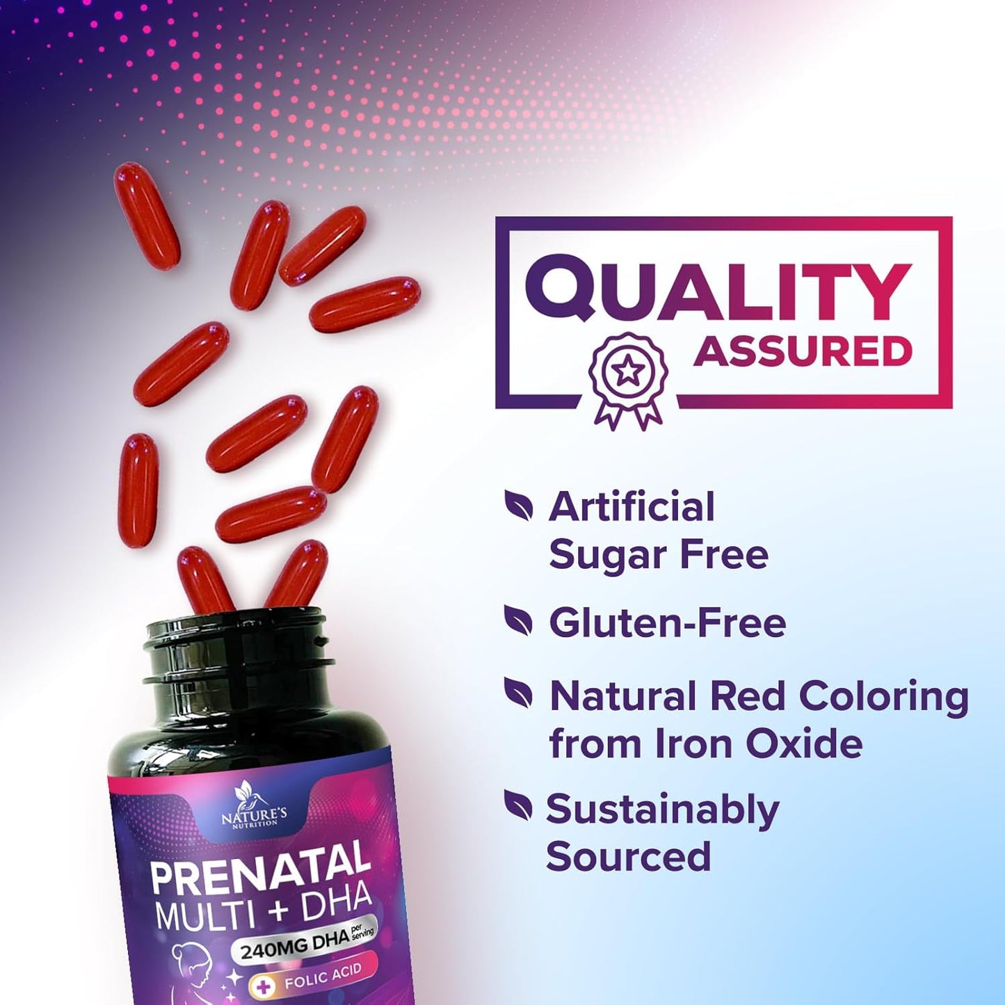 Prenatal Vitamins for Women with Folic Acid + Omega 3 DHA for Fetal Brain Development, Best Prenatal Vitamin Supplement, Daily Pregnancy Multivitamin Nutritional Support, Vegan, Non-Gmo, 120 Softgels