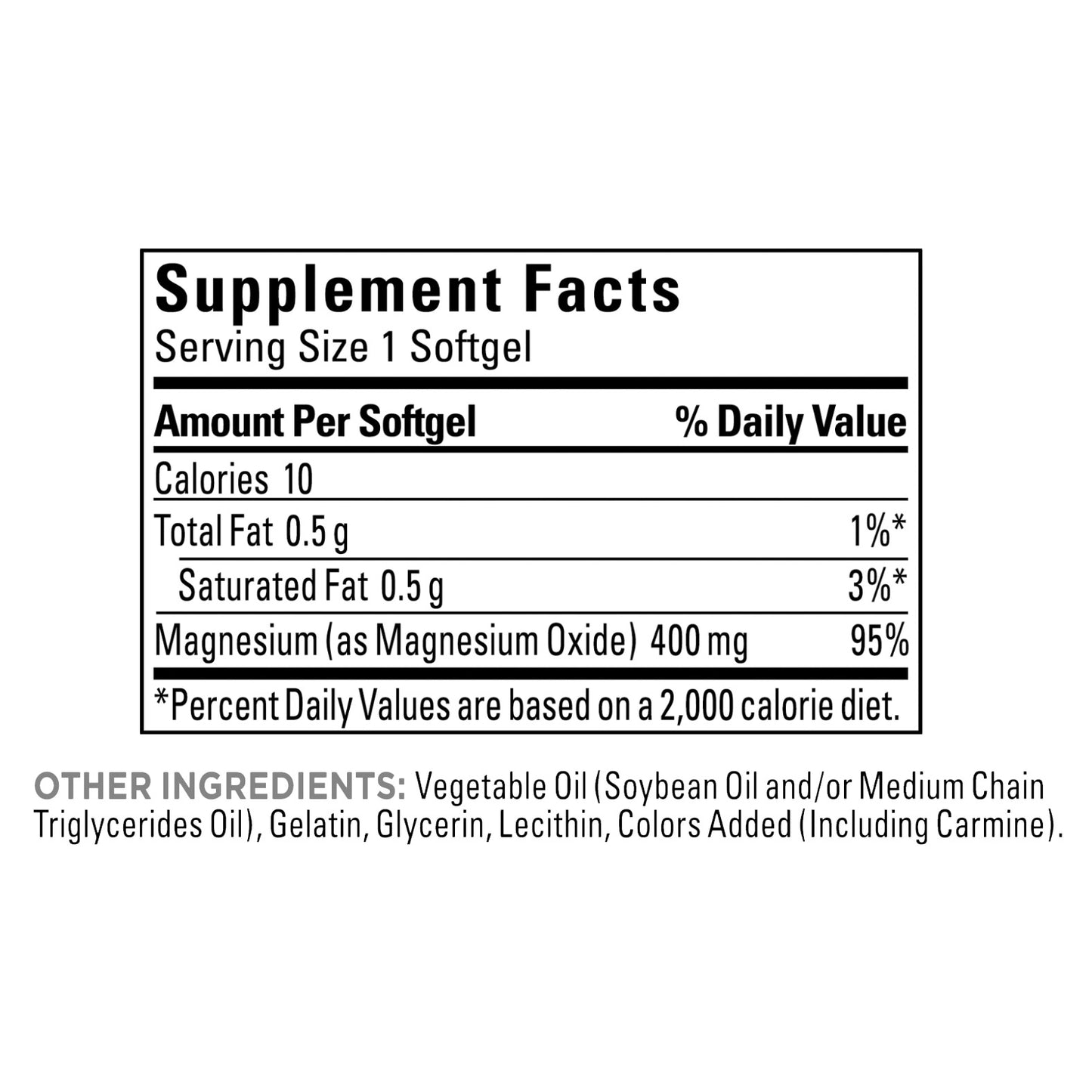 Nature Made Extra Strength Magnesium 400 Mg., 180 Softgels