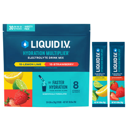 Liquid I.V. Hydration Multiplier, 30 Individual Serving Stick Packs in Resealable Pouch, Variety Pack