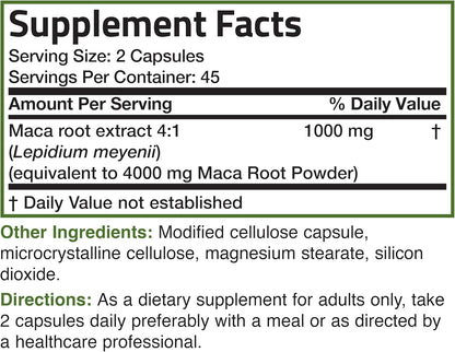 Bronson Maca Root Extra Lepidium Meyenii, Non-Gmo, 90 Vegetarian Capsules