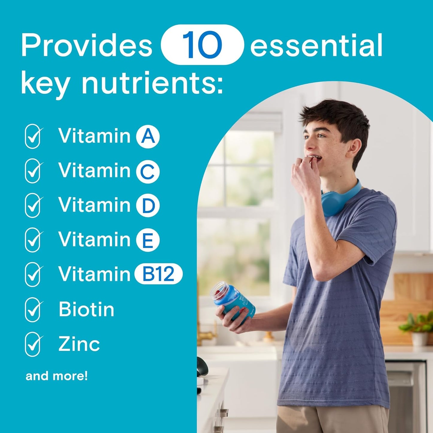 One a Day Teen Boy’S Daily Essentials Multivitamin Gummies, Teen Boy Vitamins with Vitamin C, Vitamin D, Bone Health, Immune Health, Raspberry Natural Flavor, 120 Gummies