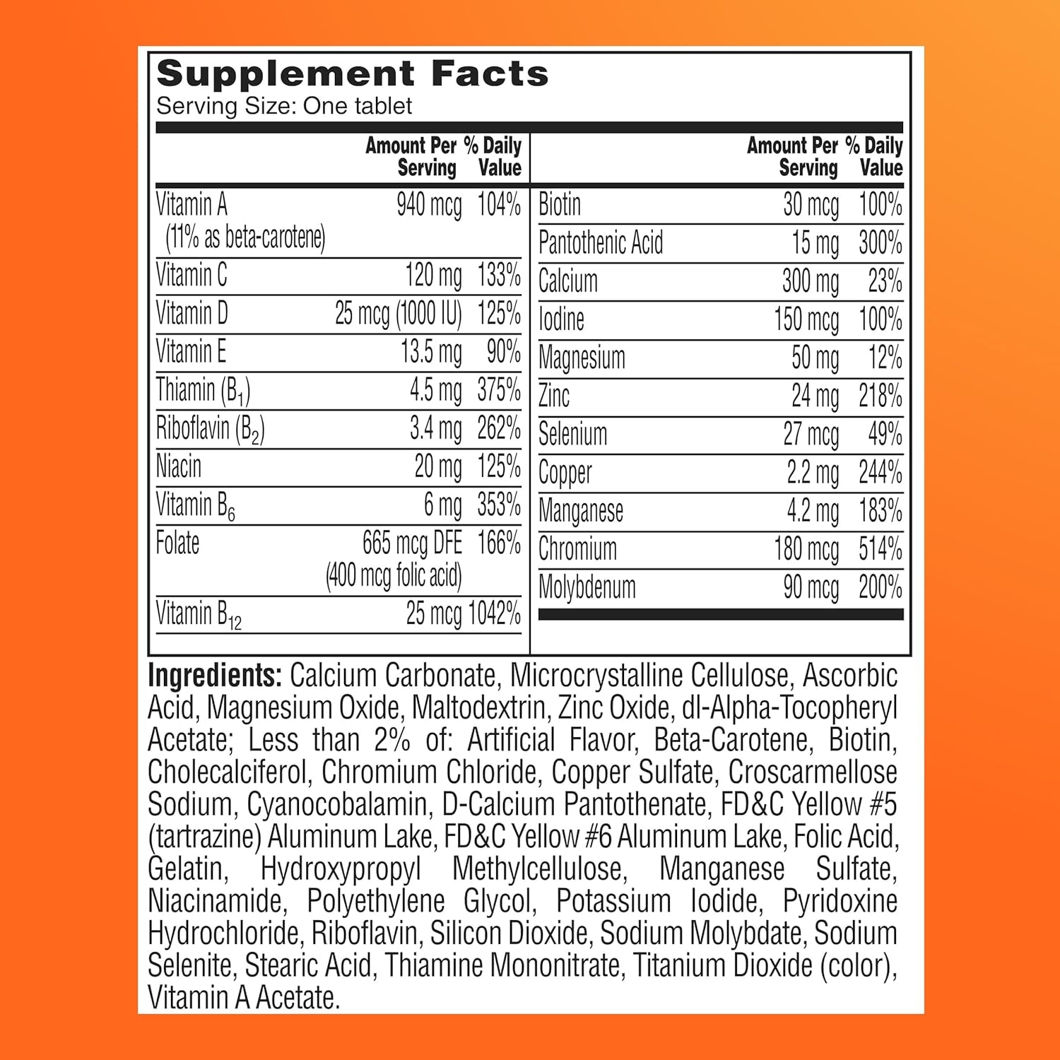 One a Day Multivitamin for Women 50 and over Tablets, Womens Multivitamin 50 plus with Vitamins D, C, E, Zinc & Biotin, Daily Vitamins for Woman 50+, 200 Ct (Packaging May Vary)