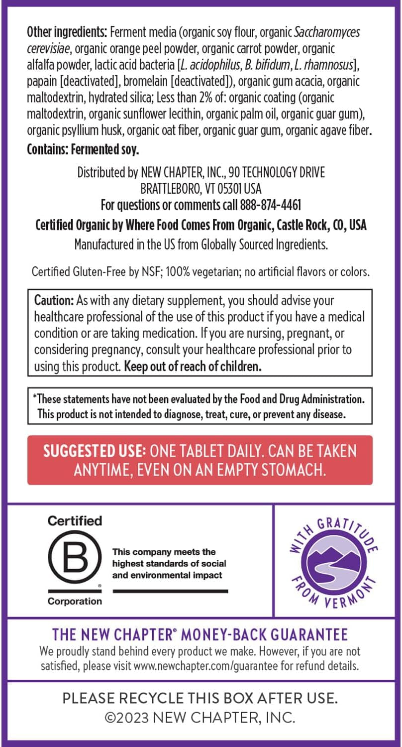 New Chapter Women’S Multivitamin 55+, Astaxanthin, B6, B12, D3, Vitamin C & Zinc, Immune, Heart, Cellular Energy, and Bone Support, Gentle on the Stomach, One Daily, Non-Gmo, Gluten-Free, 72 Tablets