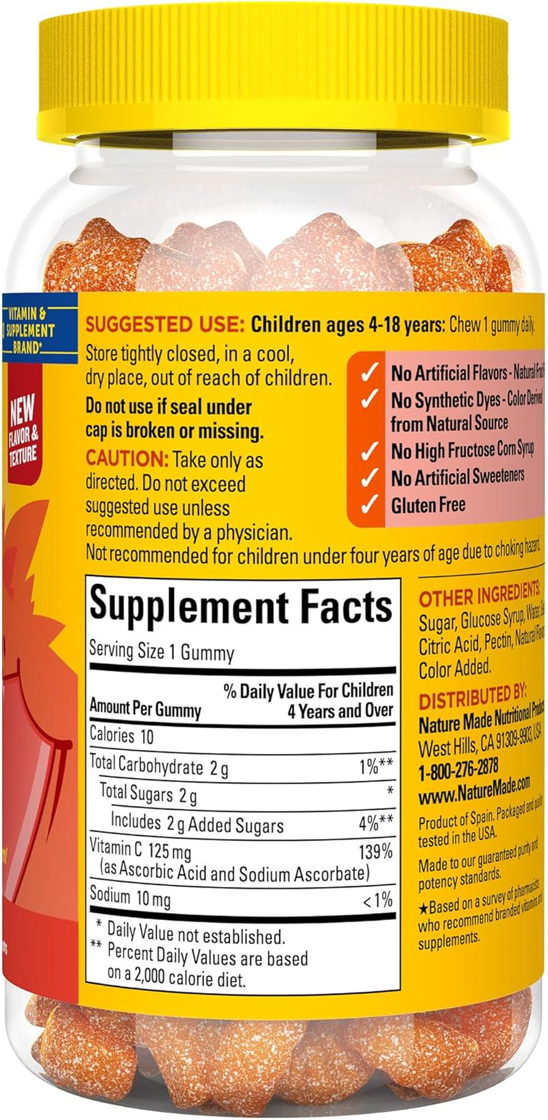 Nature Made Kids First Vitamin C Gummies for Kids, Dietary Supplement for Immune Support, 110 Gummies, 110 Day Supply