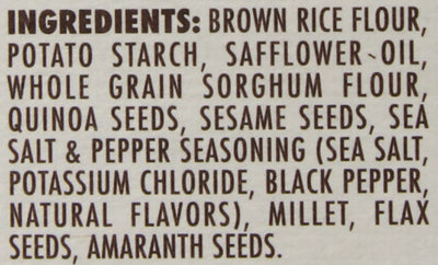 Back to Nature Gluten Free Crackers, Sea Salt & Cracked Black Pepper Rice Thins - Dairy Free, Non-Gmo, Made with Whole Grain Brown Rice Flour, Delicious & Quality Snacks, 4 Ounce​