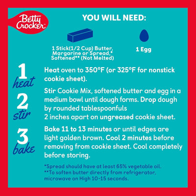 Betty Crocker Lower Sugar Cookie, Chocolate Chip Cookies, No Artificial Sweeteners, 13.1 Oz