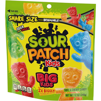 SOUR PATCH KIDS Big Kids Soft & Chewy Candy, Share Size, 12 Oz
