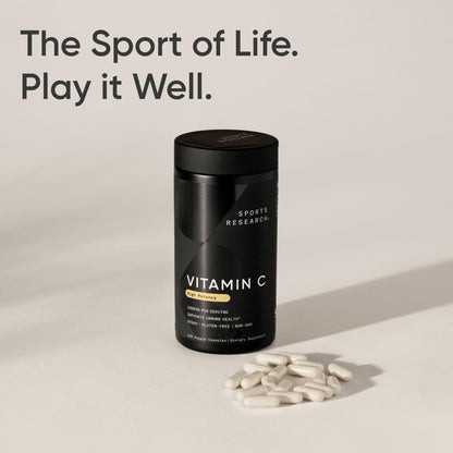 Sports Research High  Vitamin C Supplement - Vegan Veggie Capsules for Antioxidant Activity & Immune Support - Non-Gmo Verified & Gluten Free - Ascorbic Acid Vitamin C 1000Mg, 240 Count