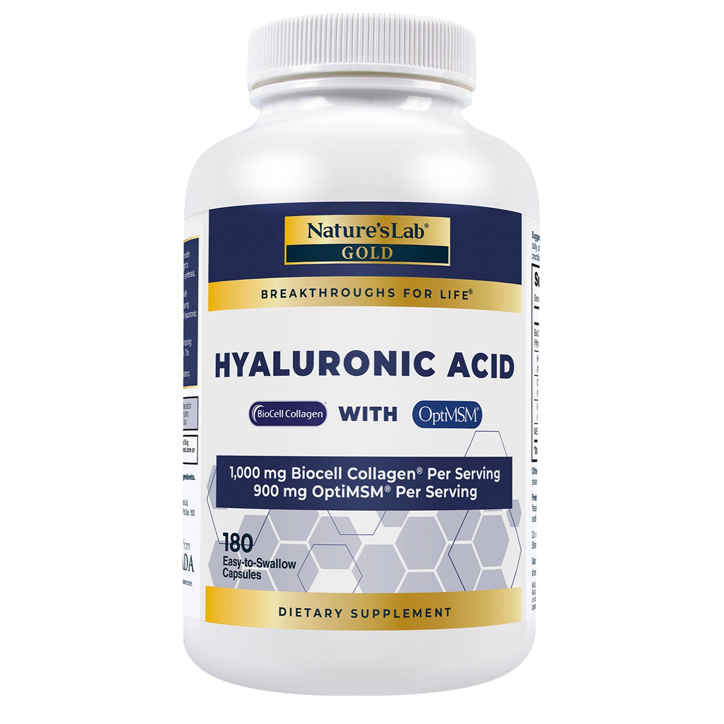 Nature'S Lab Hyaluronic Acid with Biocell Collagen, 180 Capsules