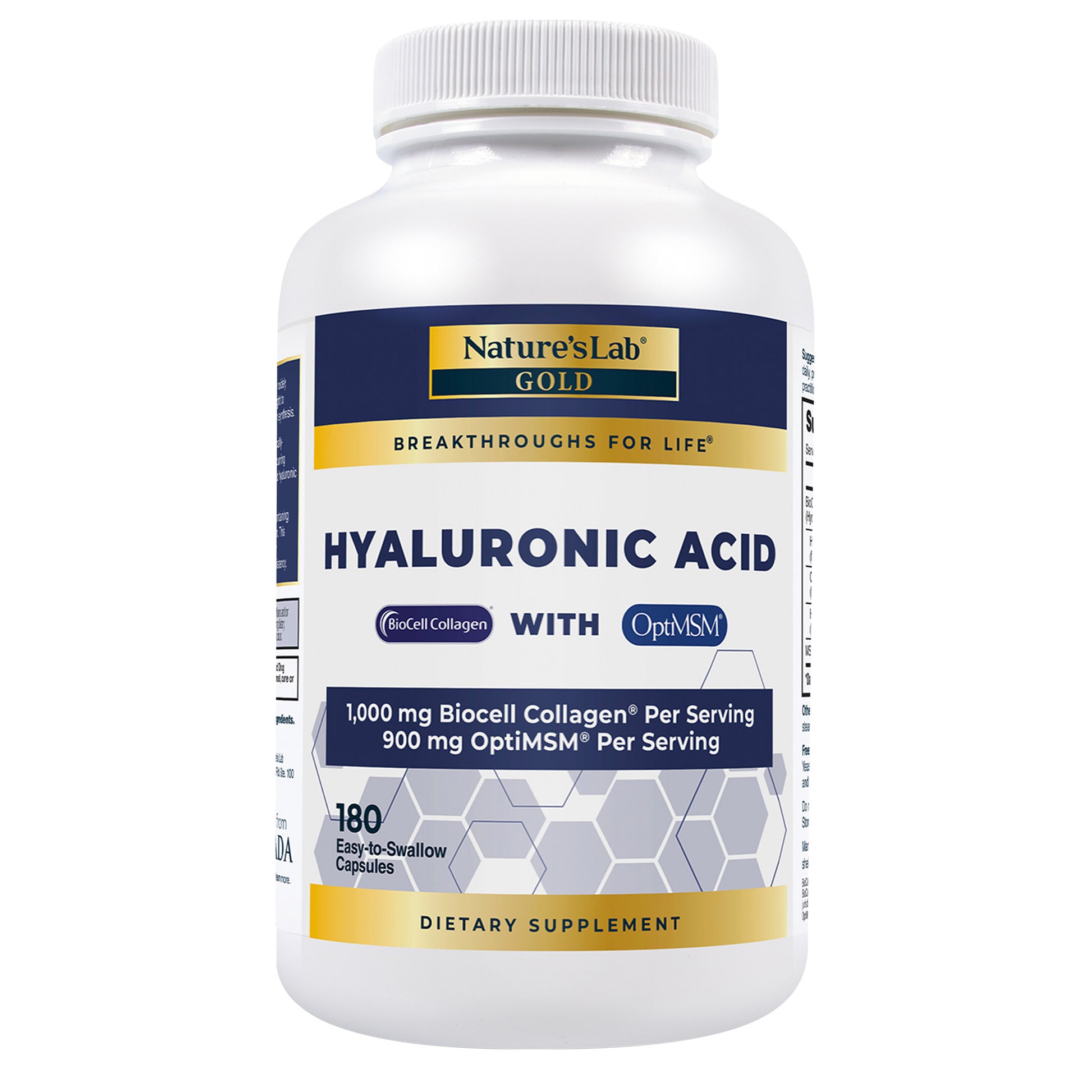 Nature'S Lab Hyaluronic Acid with Biocell Collagen, 180 Capsules