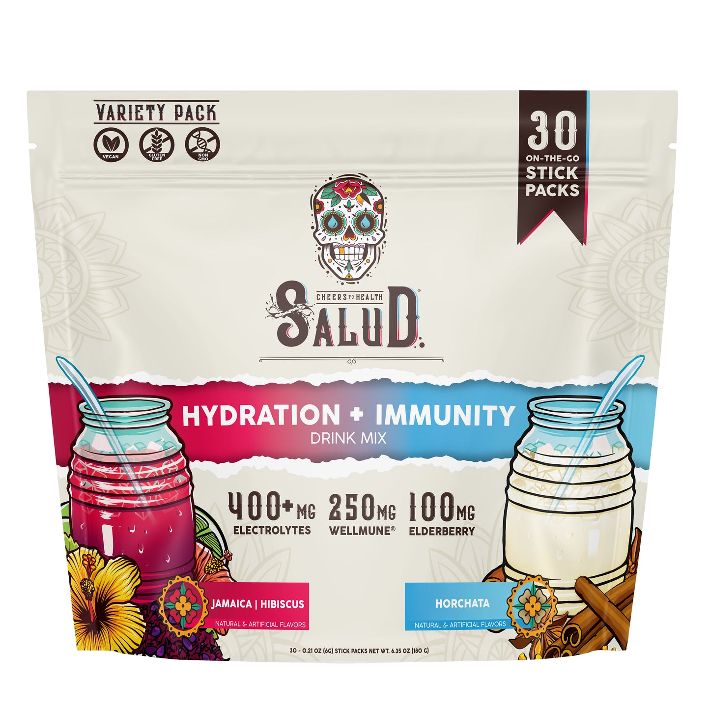 Taste Salud Hydration + Immunity, 30 Individual Stick Packs, Variety Pack