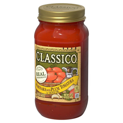 Classico Marinara with Plum Tomatoes & Olive Oil Pasta Sauce (24 Oz Jar)