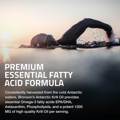 Bronson Antarctic Krill Oil 1000 Mg with Omega-3S EPA, DHA, Astaxanthin and Phospholipids 60 Softgels