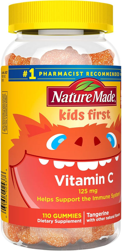 Nature Made Kids First Vitamin C Gummies for Kids, Dietary Supplement for Immune Support, 110 Gummies, 110 Day Supply
